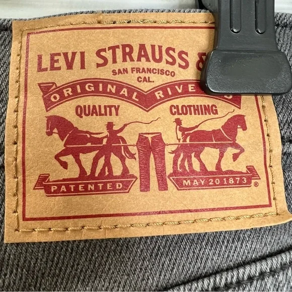 Levis Wedgie straight high rise grey jeans 24 - Picture 12 of 15